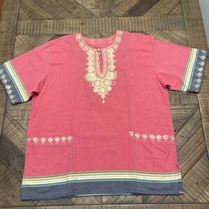 Elegant Pink Embroidered Women's Top